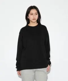 knuu Heavy Crewneck L/S T-Shirt / BLK XL