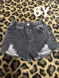 シーイン SHEIN クラッシュデニム ショートパンツ キッズ 6y