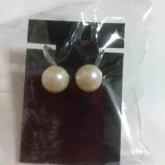 冠婚葬祭用シルバー製パールイヤリング( 新品未使用)