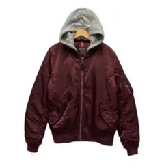 訳あり【Lサイズ】【ボルドー】【MA-1フード付き】【希少色】