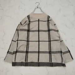 グローバルワーク メルティニット チェック柄 セーター L トップス 冬 着回し