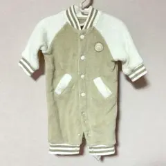ボアロンパース モカベージュ ラテカラー 60〜70cm 西松屋 ふわふわ 秋冬