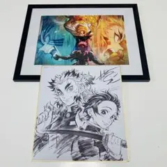 鬼滅の刃無限列車編 限定グッズ 新規描き下ろしイラストA4キャラファイングラフ