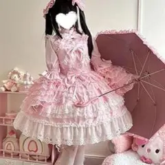 ピンク ロリータ服 フリル ドレス ロリータファッション ワンピース