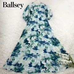 極美品 Ballsey ウォーターフラワープリントパフスリーブワンピース 34