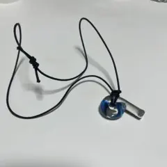 青と透明のガラスペンダントネックレス　ベネチアンガラス　9の数字が好きな方