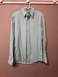 Ralph Lauren カスタムフィット 長袖シャツ M 緑 チェック柄