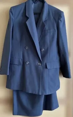 ネイビー ダブルブレスト スカートスーツ