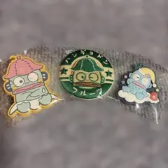 サンリオキャラクターズハンギョドン 刺繍缶バッチ、ラバーキーホルダー ３点セット