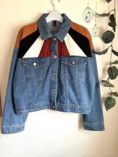 FOREVER21☆デニム ジャケット L パッチワーク 美品 迅速発送