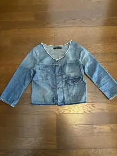Johnbull デニムシャツ Gジャン 薄手 ノーカラー ヴィンテージ加工