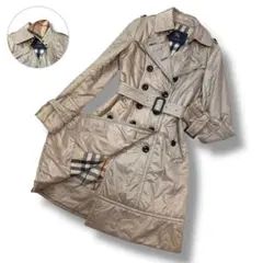 美品 バーバリーロンドン 1527 ナイロン トレンチコート ノバチェック 中綿