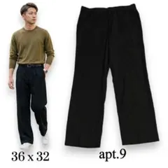 【US古着】apt.9 ワイドスラックス W36 L32 ブラック 秋冬のサムネイル