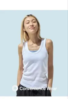 リブタンクトップ Mサイズ ホワイト