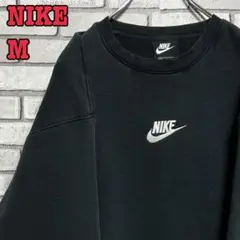 NIKE☆ナイキ☆スウェット トレーナー 刺繡ロゴ センターロゴ ブラック M