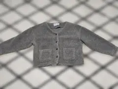 グレー フリース クロップドジャケット