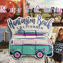 SurfCityハンティントンビーチUS限定激レアnewサーフヴァンステッカーのサムネイル