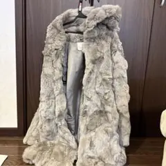 BEAUTY&YOUTH グレー ファーコート S