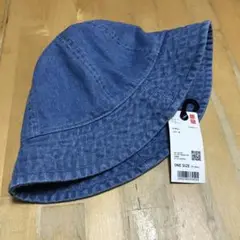 ユニクロ　UVカット デニム　メトロハット　63 ブルー