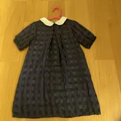 黒と白のチェック柄 半袖ワンピース