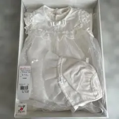 セレモニードレスオール3点セット　ドットリボン身長50〜60 日本製ベビーピンク