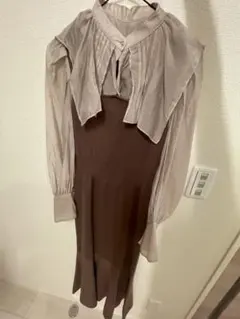 【お値下げ】snidel スクエアカラードッキングニットワンピース MOC