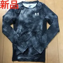 新品アンダーアーマー長袖コンプレッションウェアSメンズ総柄BLACK送料込み