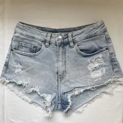 H&M ショートパンツ ダメージ デニム 36 M ジーンズ