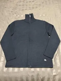 バーバリー ブラックレーベル ドライバーズニット ノバチェック ホースロゴ 黒