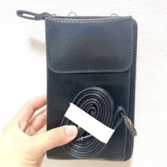 スマホポーチ スマホショルダー 長財布 黒 男女兼用