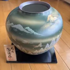 九谷焼 光龍 花瓶 鶴図 共箱付 フラワーベース 伝統工芸品 インテリア