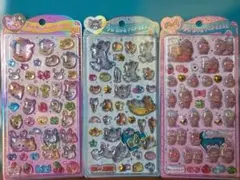 うるちゅるシール フワフワらびちゃん、トム&ジェリー、モンチッチ3種類セット