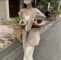 BLATE 人気ジレ クーポン対象】コンパクトツイードジレ(ブラック) - seventen
