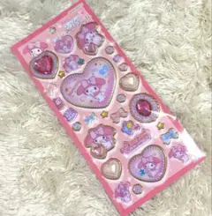 【正規品】サンリオ　キラキラジュエルシール　マイメロディー　ハート　宝石