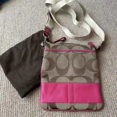 Coach ショルダーバッグ ピンク ベージュ