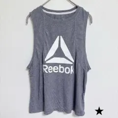 ★Reebok【S】リーボック タンクトップ クルーネック ノースリーブ グレーのサムネイル