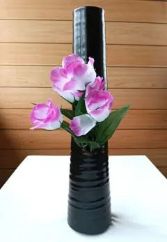 花瓶 フラワーベース 黒色 縦型のサムネイル