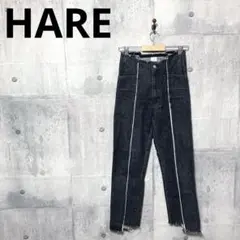 HARE ハレ レディース フロントプリーツフレアデニムパンツ S ジーンズ