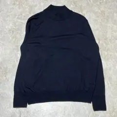 無印良品 ハイネック ウールニット L 長袖 ブラック系 大きいサイズ