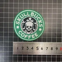 アイロンワッペン★８★スカルバックスコーヒー★