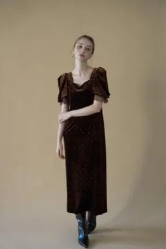 acka bijou dot velours dress - メルカリ