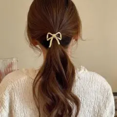 ゴールドリボンヘアゴム