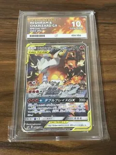 【PSR10！入手困難！】レシラム＆リザードン　SA　専用の高価ケース付 レシラム＆リザードンGX SR SA PSA10
