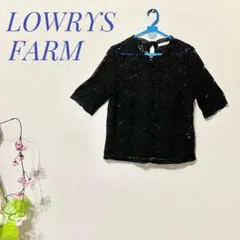 美品！ ローリーズファーム トップス 半袖 レースプルオーバー ブラック L