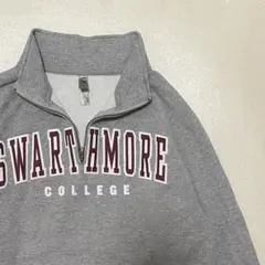 Mサイズ　SWARTHMORE COLLEGE ハーフジップスウェット グレー