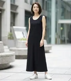 週末値下げ！ミラオーウェン定価9130円ノースリーブ ロングワンピース ブラックのサムネイル