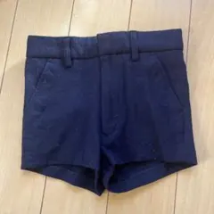 フォーマルパンツ　ネイビー ショートパンツ ポケット付き