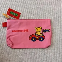 BENETTON 012　フラットポーチ　ピンク　クマさんのサムネイル