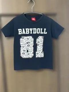 【130cm】BABYDOLL ベビードール 半袖Tシャツ 黒 ナンバリングのサムネイル