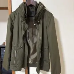 ZARA BASIC フード付きジャケット XS オリーブグリーン